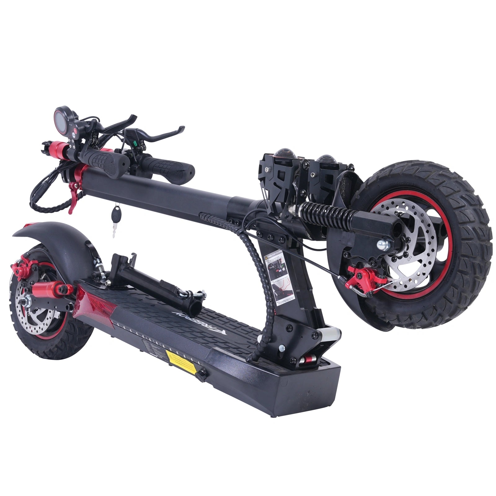Freeboy J01 Electric Scooter with Seat | Foldable Commuter Scooter with Dual Suspension, Comfortable Ride & Long-Distance Design