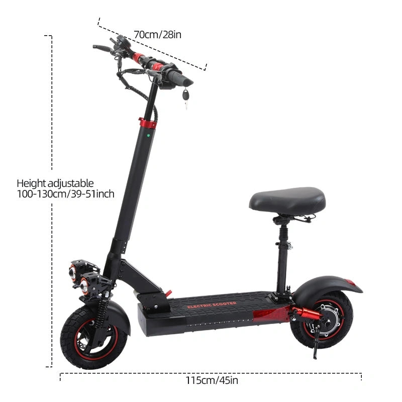 Freeboy J01 Electric Scooter with Seat | Foldable Commuter Scooter with Dual Suspension, Comfortable Ride & Long-Distance Design